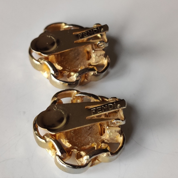 Vintage Fendi FF Logo Chunky Earrings Rare - Picture 16 of 16